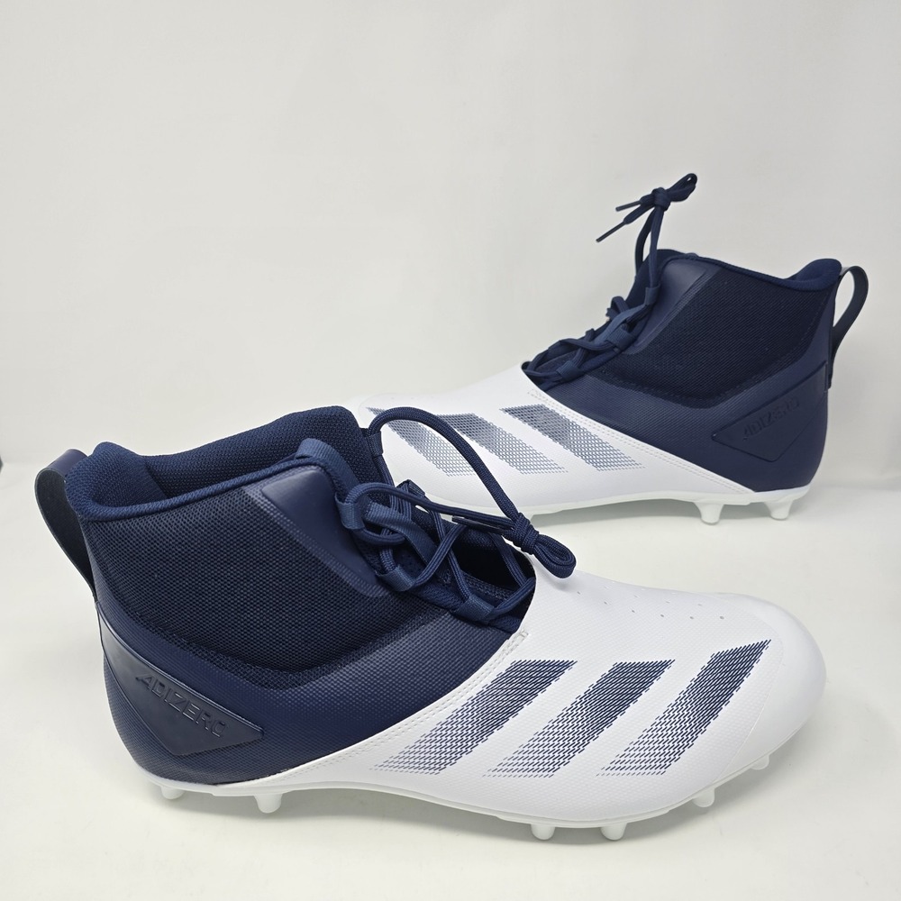Adidas Adizero Chaos 2E Mens Football Cleats White Navy IH0552 Size 16 NEW